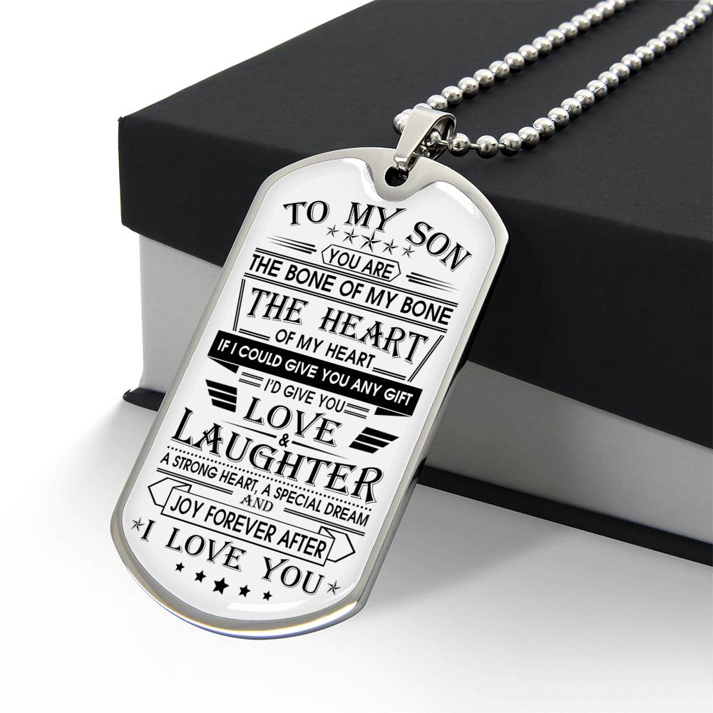 To My Son Dog Tag From Dad, Jewelry Gift For Son On Christmas Anniversary