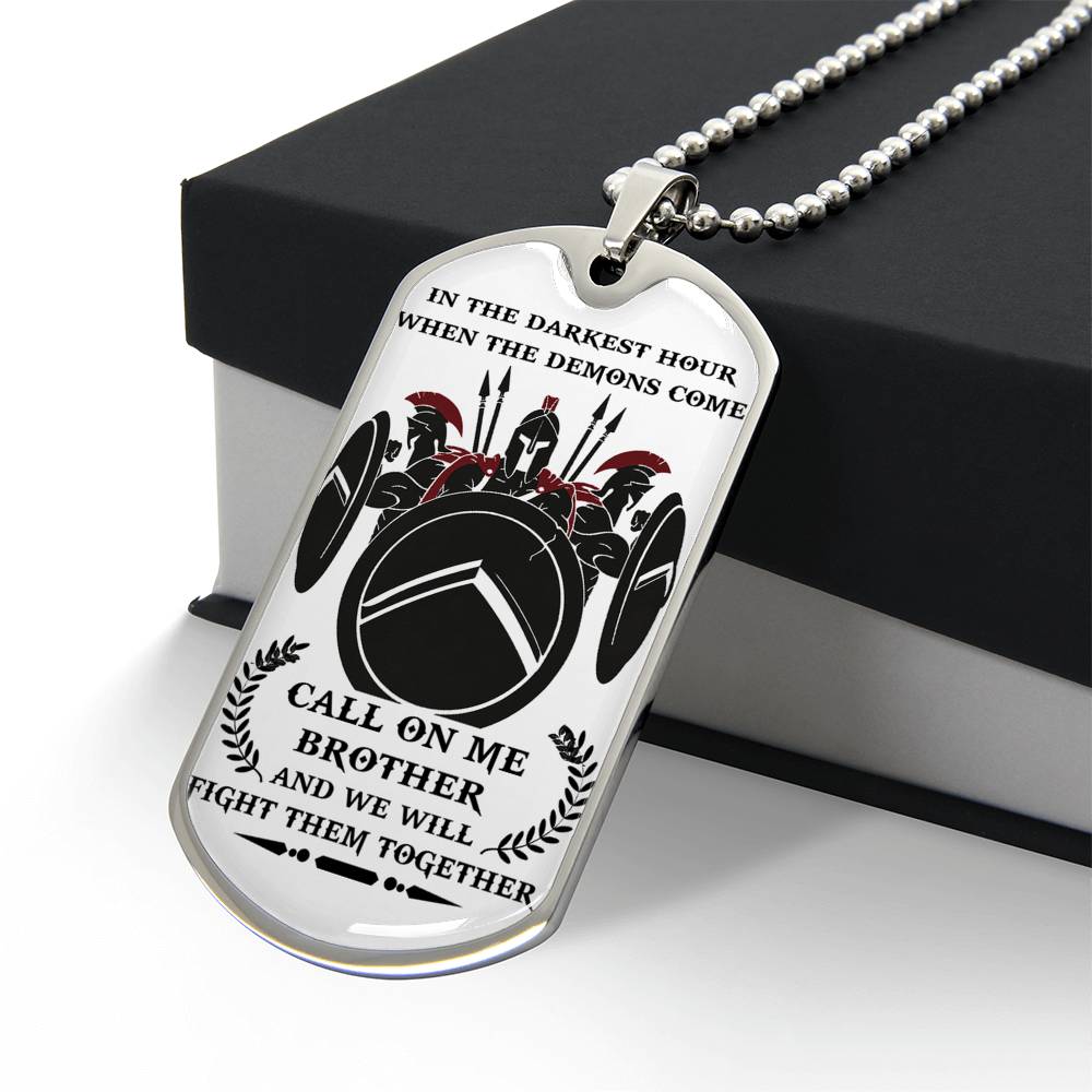 Spartan Brother Dog Tag Chain Spartan Knight Warrior Gifts From Brother