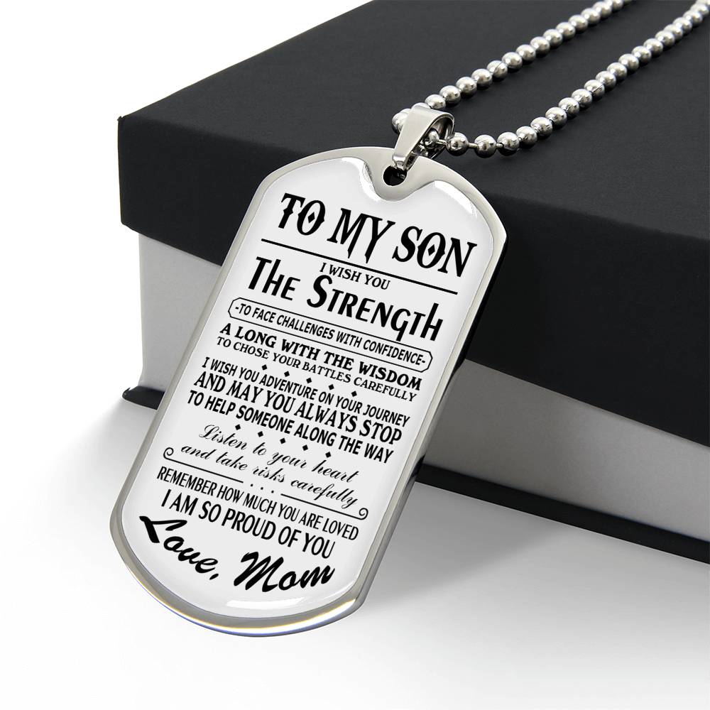 Jewelry Gift For Men, To My Son Dog Tag From Mom Gift To Him On Christmas, Anniversary