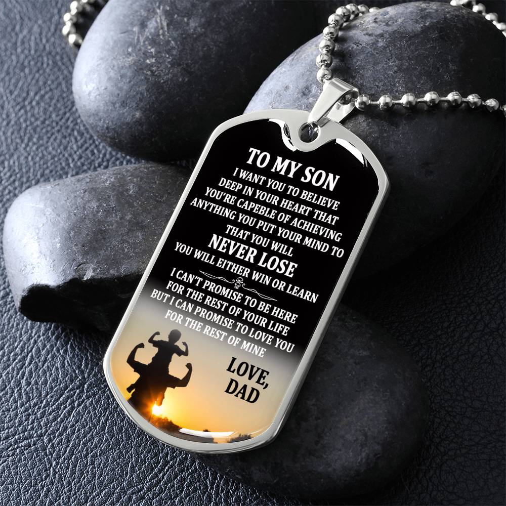 Father And Son Dog Tag - To My Son Custom Dog Tag Chain Gifts From Daddy's