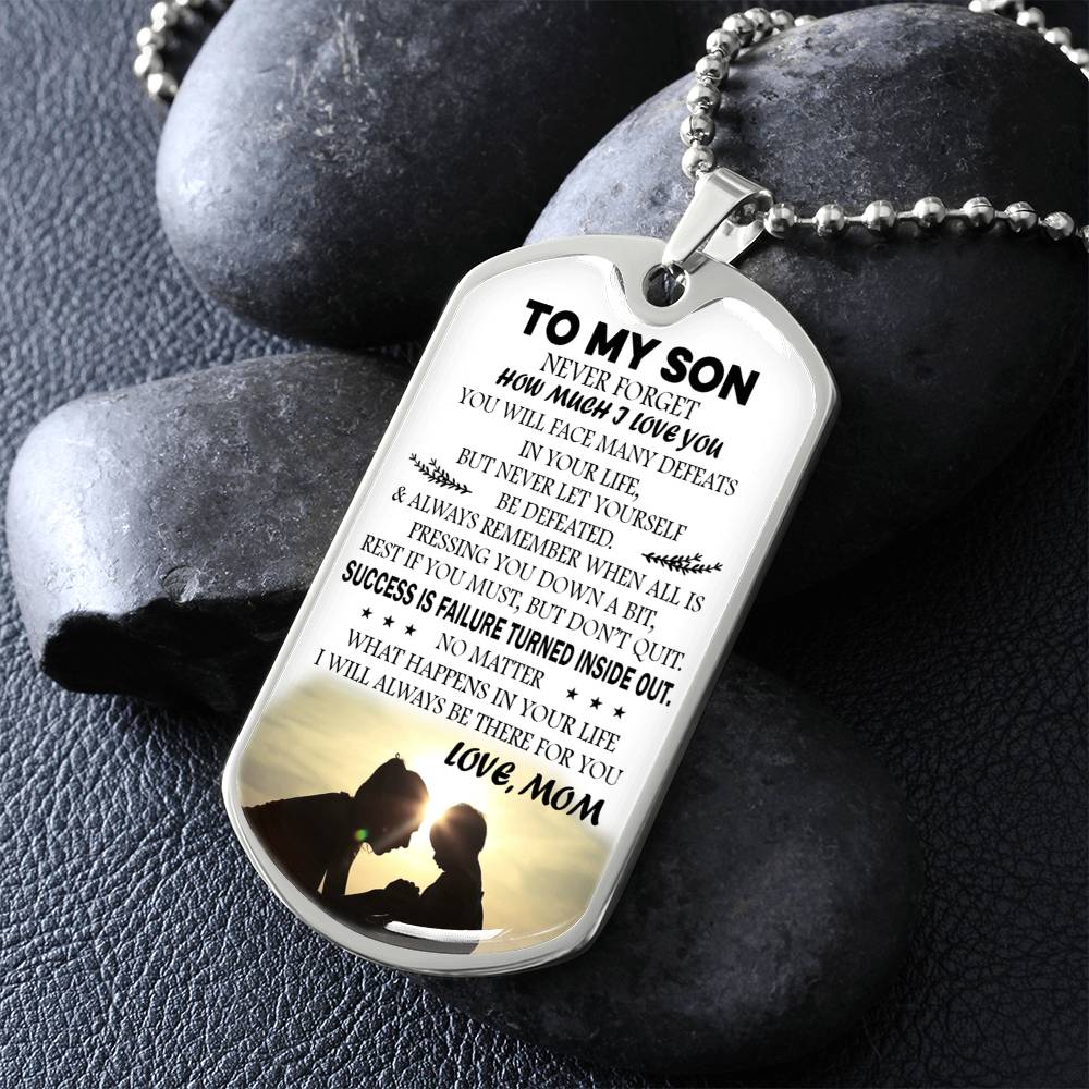 Mom And Son GIft Jewelry, To My Son Dog Tag From Mom Chain For Son