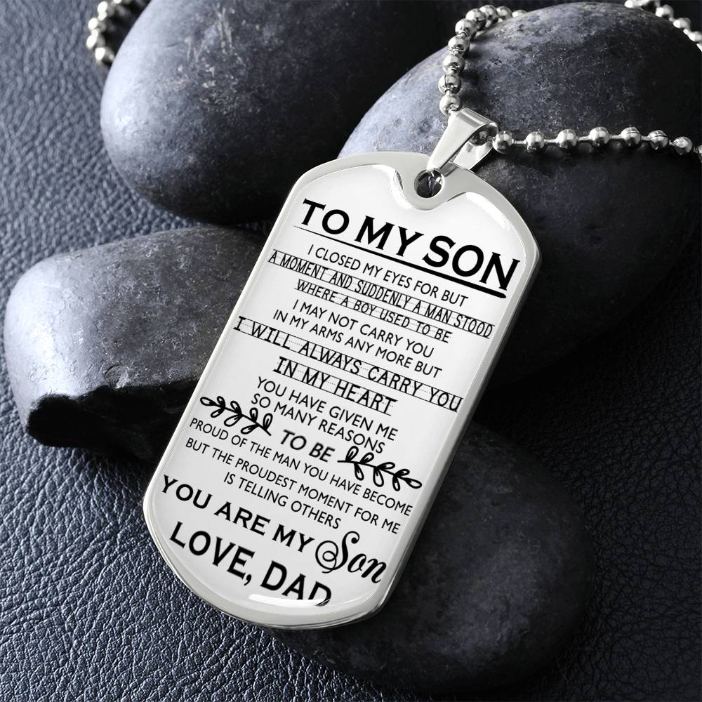 You Are My Son Love Dad Necklaces - To My Son Dog Tag Chain Gifts From Daddy's