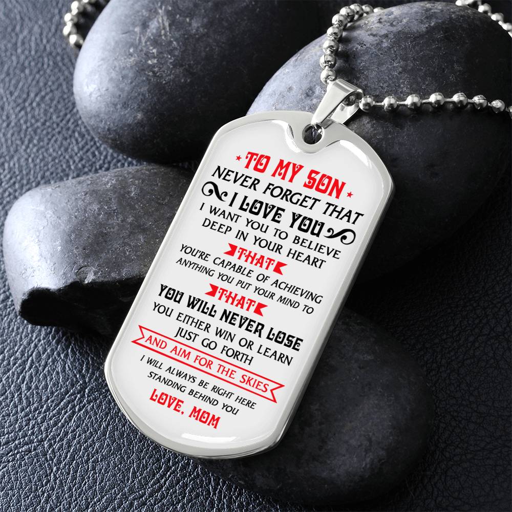 Dog Tag Gift For Son, Mother And Son Dog Tag Jewelry Gift For Men