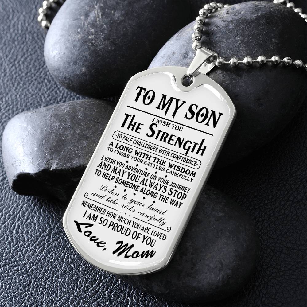 Jewelry Gift For Men, To My Son Dog Tag From Mom Gift To Him On Christmas, Anniversary