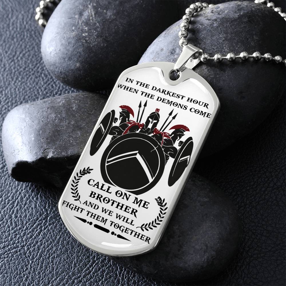 Spartan Brother Dog Tag Chain Spartan Knight Warrior Gifts From Brother