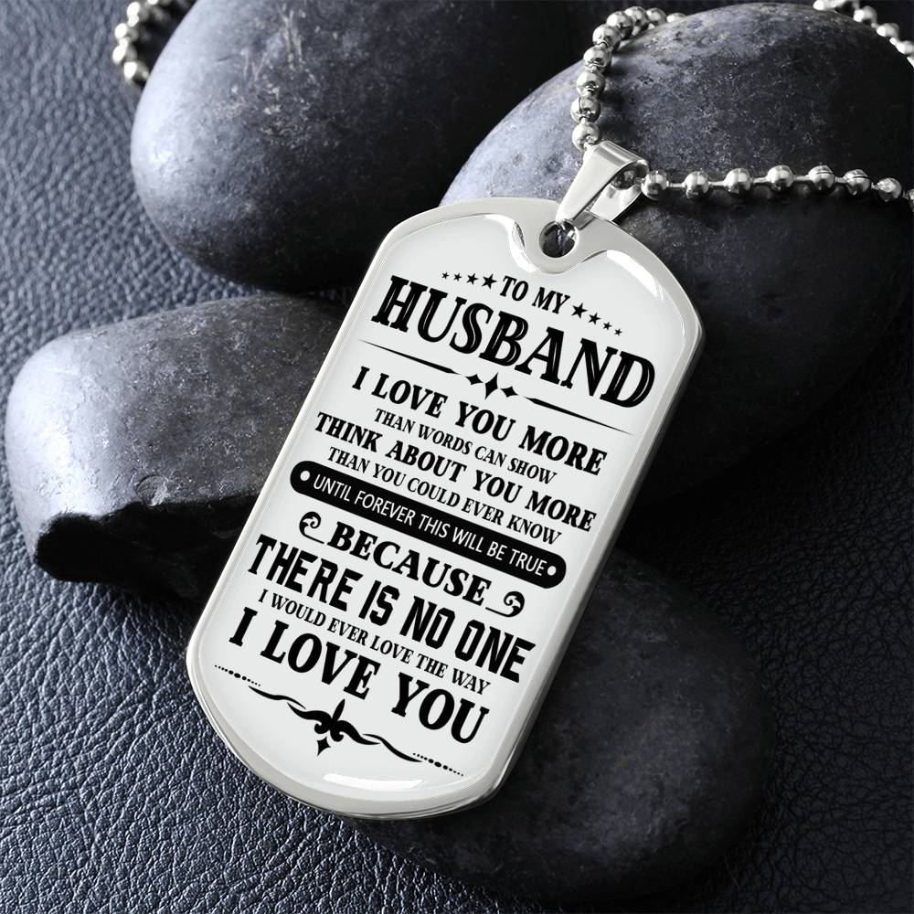 Husband And Wife Jewelry GIft For Men, To My Husband Dog Tag From Wife On Christmas