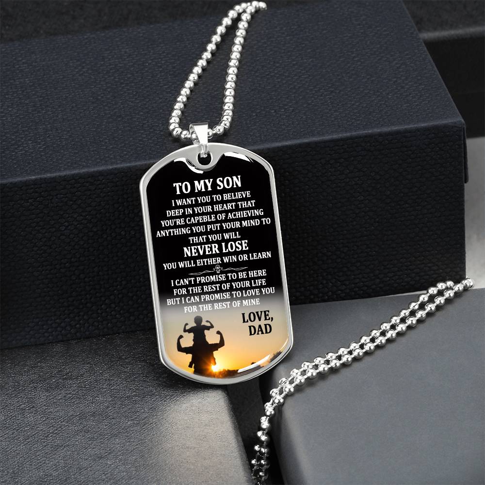 Father And Son Dog Tag - To My Son Custom Dog Tag Chain Gifts From Daddy's