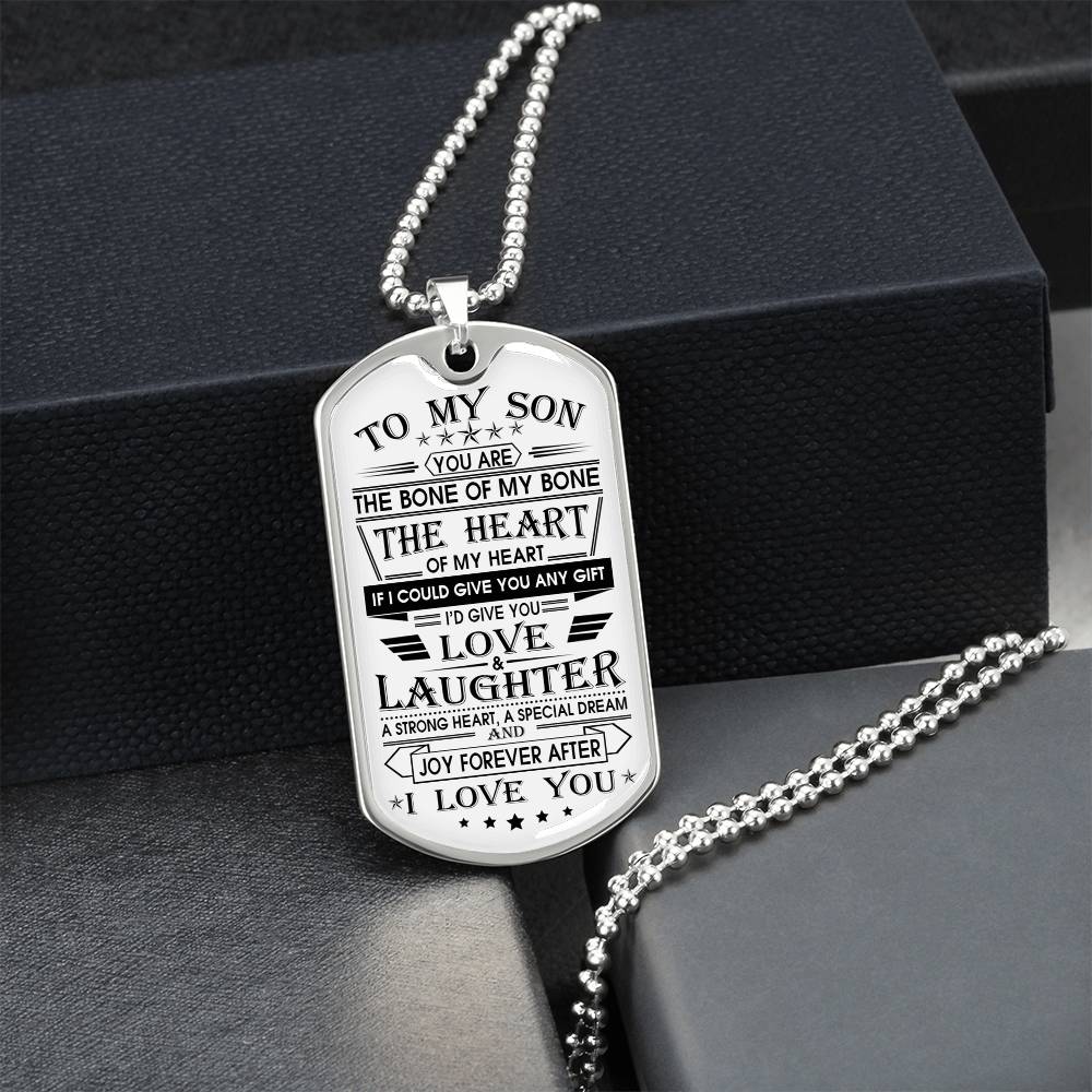To My Son Dog Tag From Dad, Jewelry Gift For Son On Christmas Anniversary