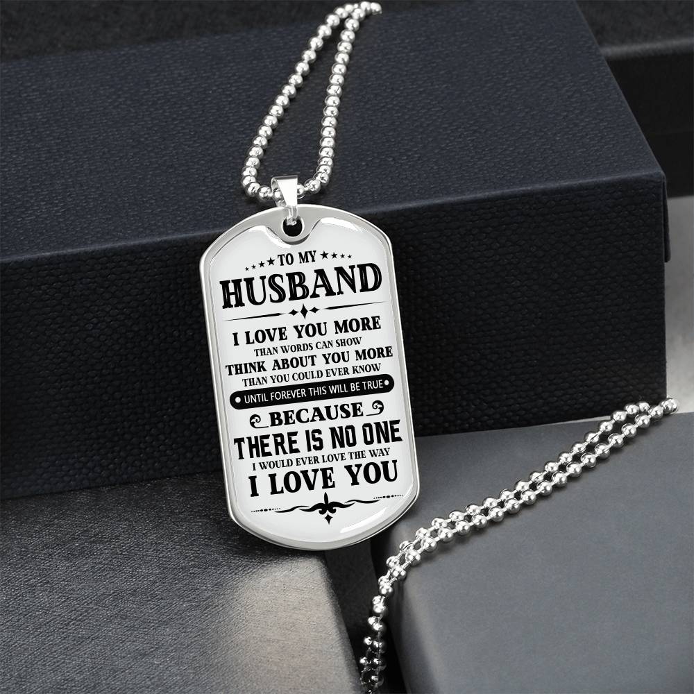 Husband And Wife Jewelry GIft For Men, To My Husband Dog Tag From Wife On Christmas
