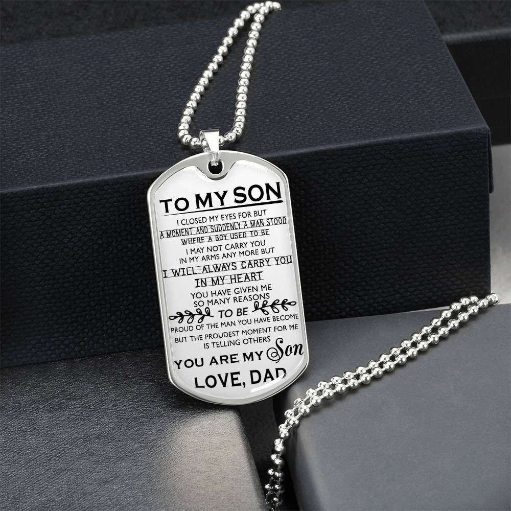 You Are My Son Love Dad Necklaces - To My Son Dog Tag Chain Gifts From Daddy's