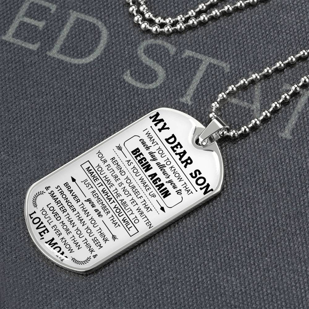 I Want You To Know That - My Dear Son Dog Tag Necklace Gift From Love Mom