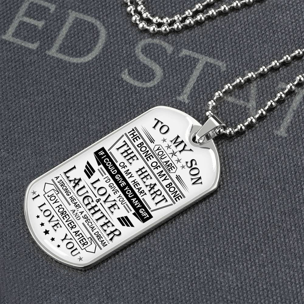 To My Son Dog Tag From Dad, Jewelry Gift For Son On Christmas Anniversary