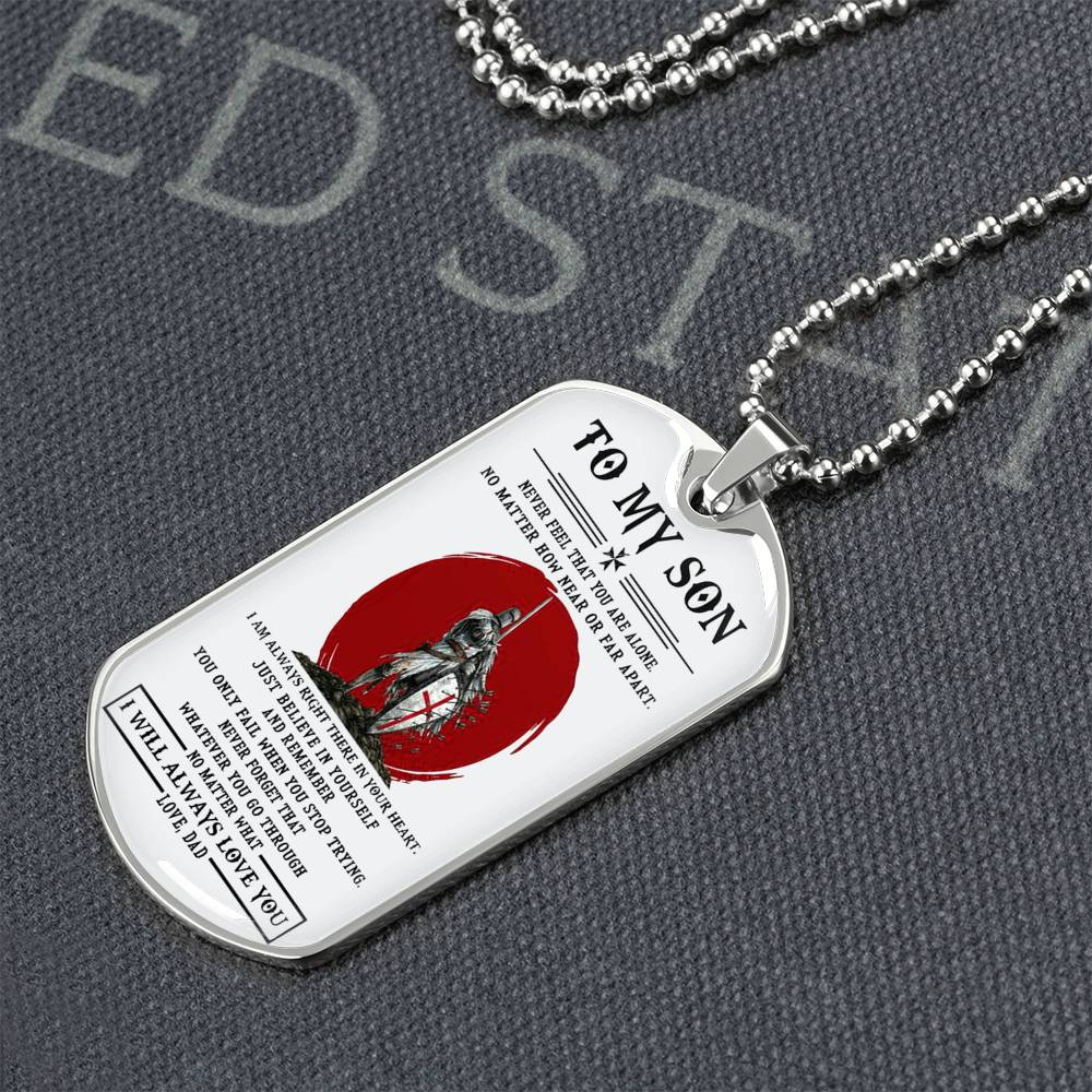 To My Son Dog Tag From Dad, Jewelry Gift For Son On Anniversary Xmas