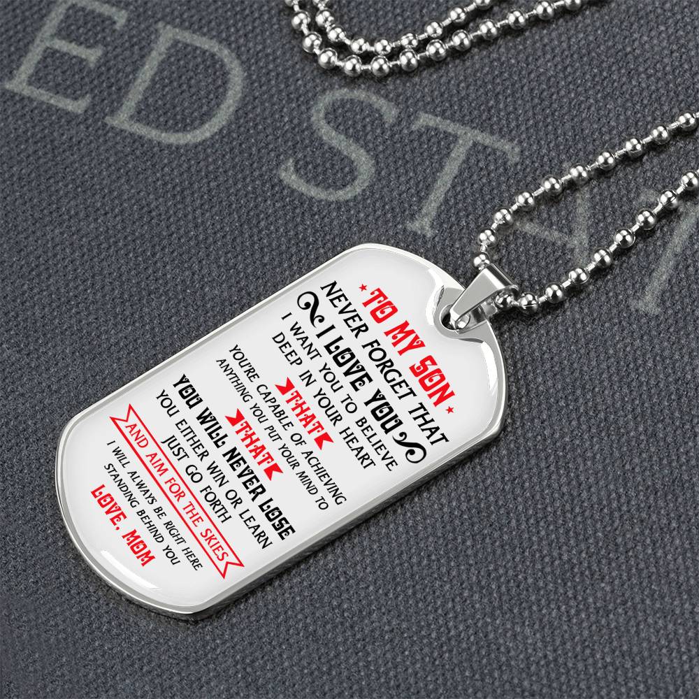 Dog Tag Gift For Son, Mother And Son Dog Tag Jewelry Gift For Men