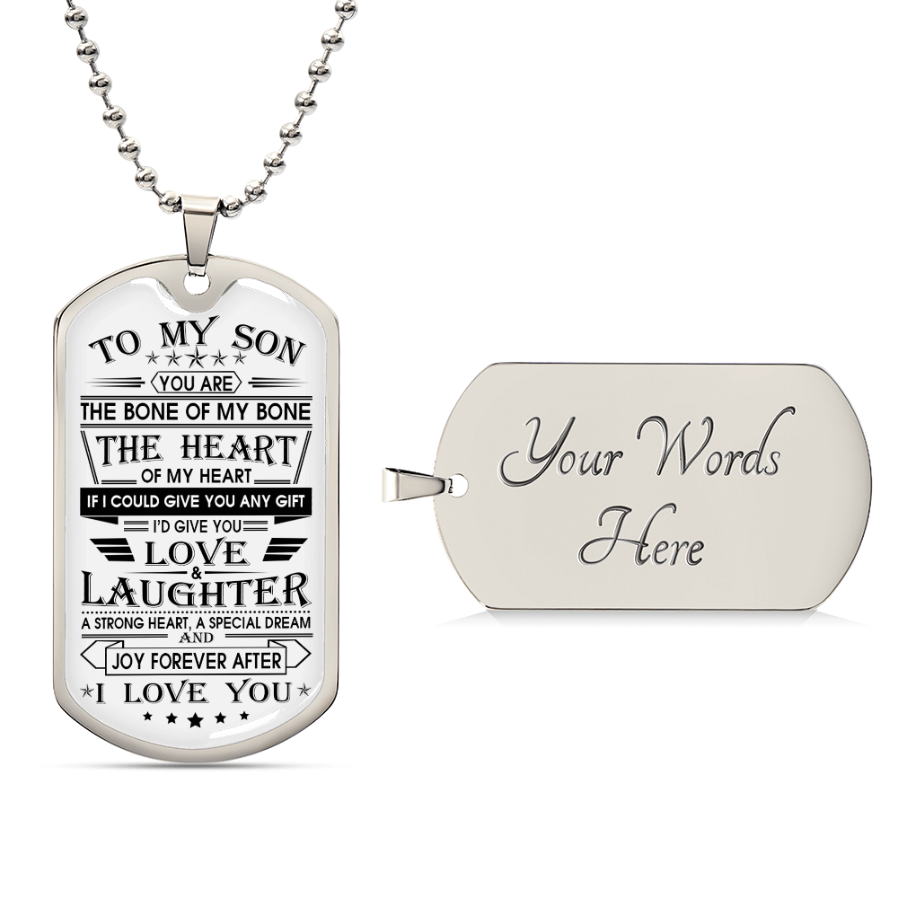 To My Son Dog Tag From Dad, Jewelry Gift For Son On Christmas Anniversary