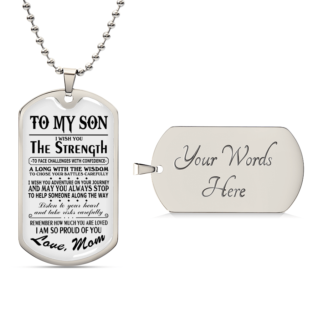 Jewelry Gift For Men, To My Son Dog Tag From Mom Gift To Him On Christmas, Anniversary