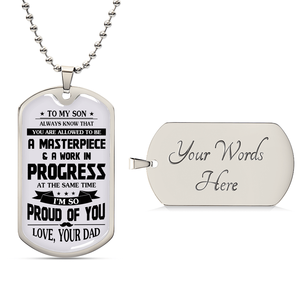 Father And Son Jewelry, To My Son Dog Tag From Dad Proud Of You