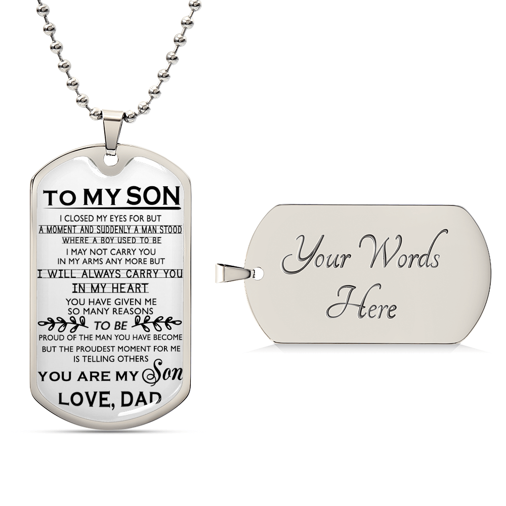 You Are My Son Love Dad Necklaces - To My Son Dog Tag Chain Gifts From Daddy's