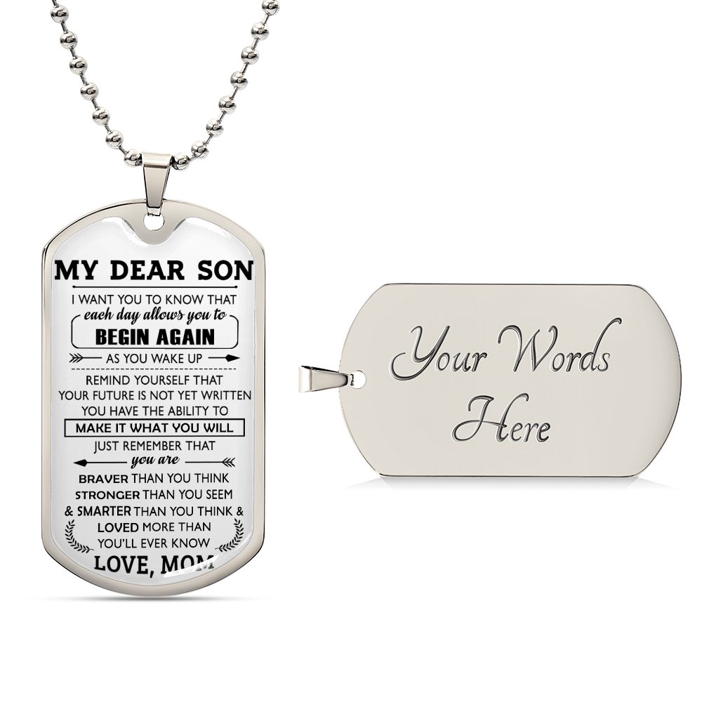 I Want You To Know That - My Dear Son Dog Tag Necklace Gift From Love Mom