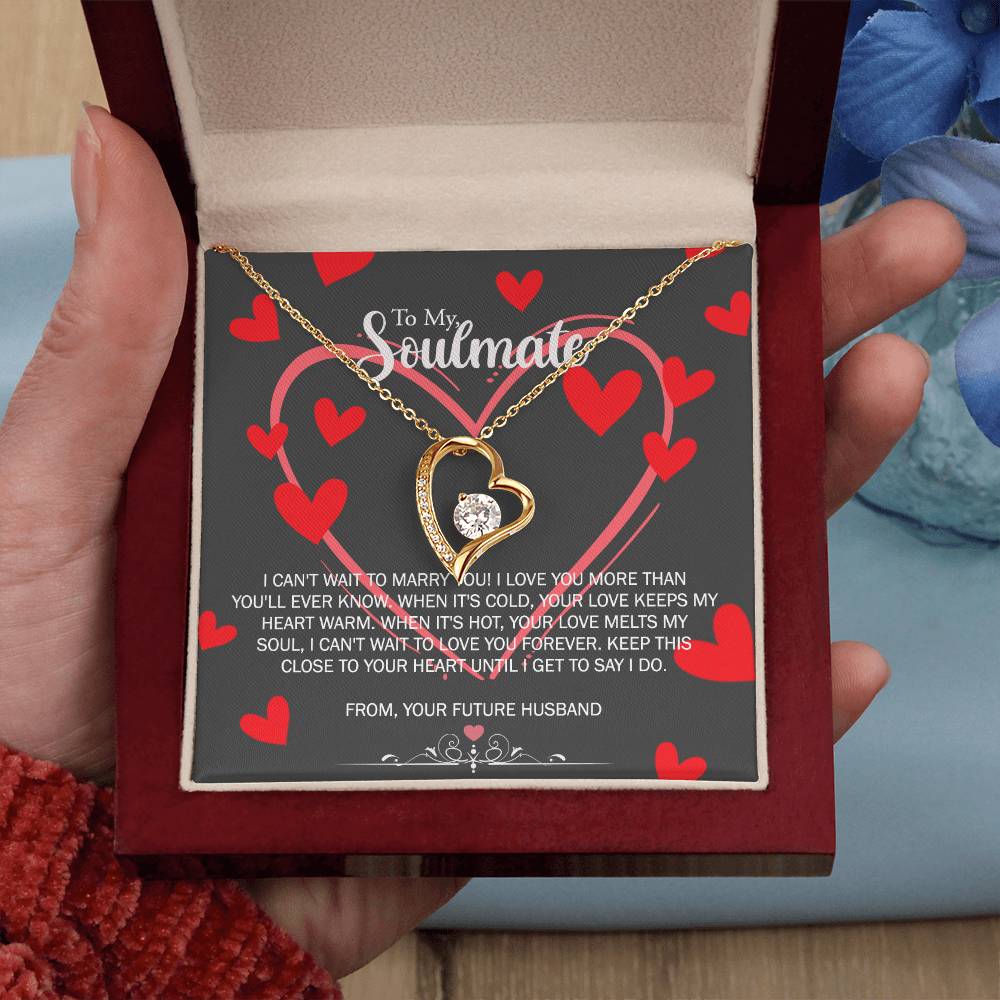 To My Soulmate Necklace for Future Wife Girlfriend Fiancee Anniversary Gift Forever Love Necklace