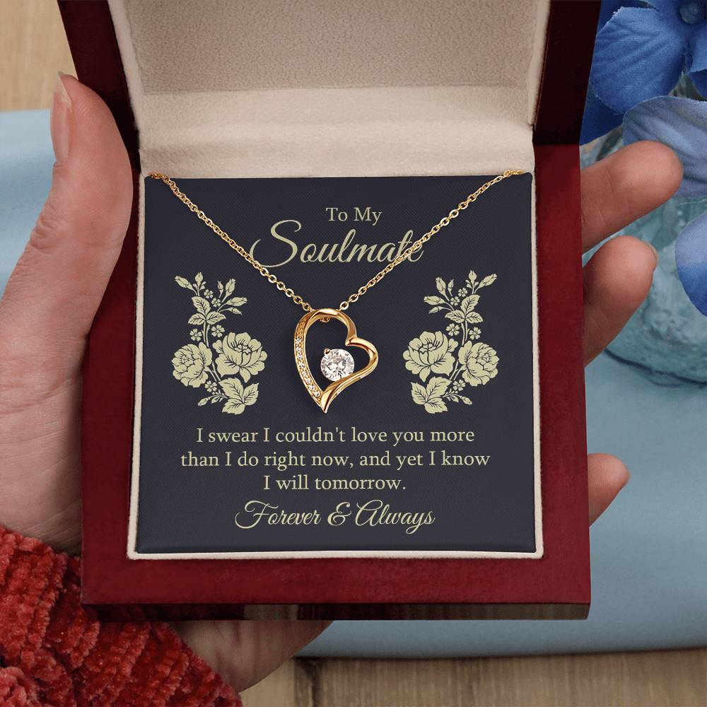 To my soulmate - I swear I couldn't love you Forever Love Necklace