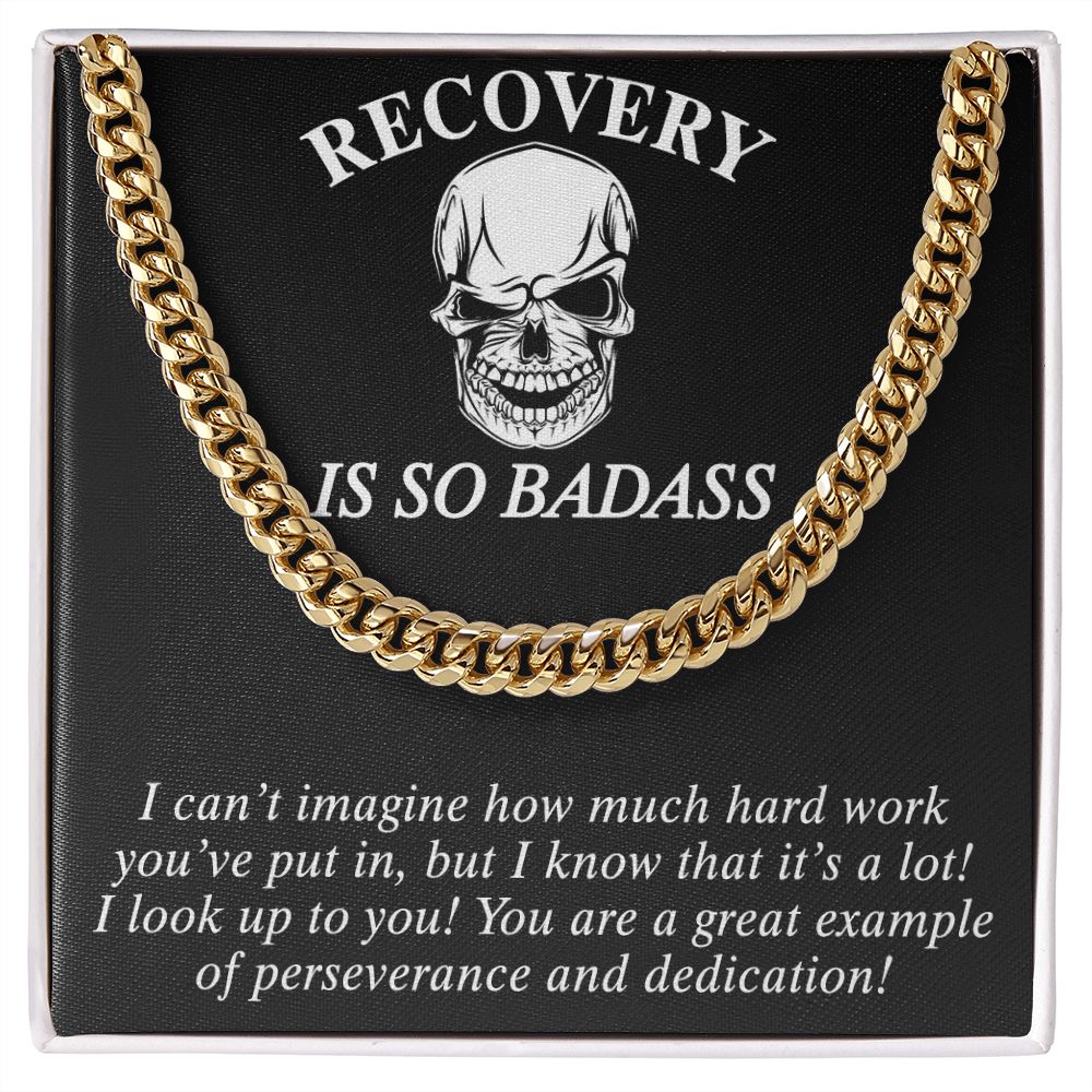 Cuban Link Chain Sobriety Gift Addiction Recovery Necklace, Sobriety Anniversary 175092910955