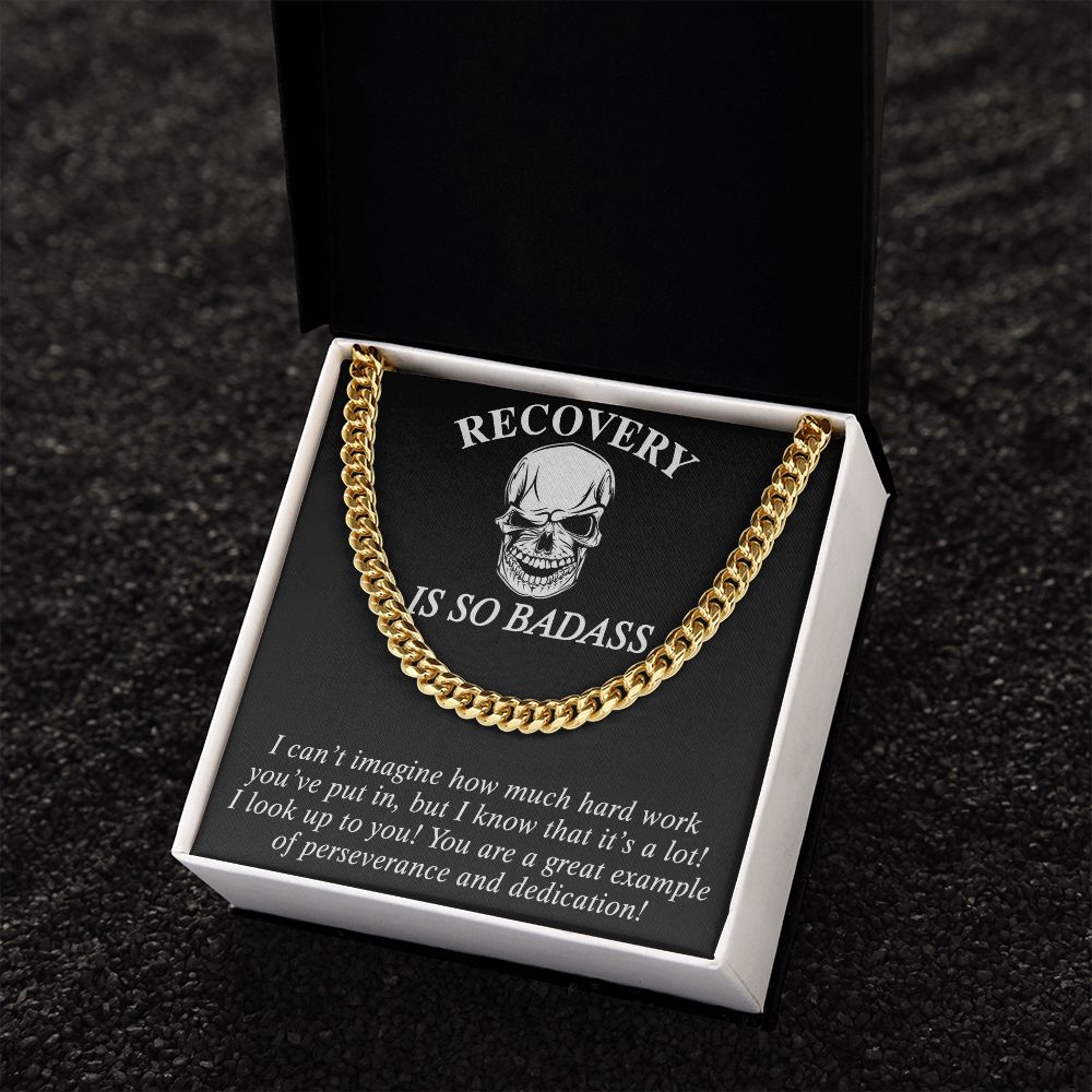 Cuban Link Chain Sobriety Gift Addiction Recovery Necklace, Sobriety Anniversary 175092910955