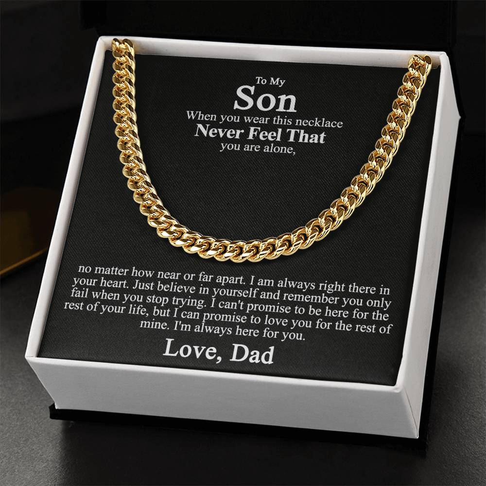 To My Son Cuban Chain Necklace From Dad Father To Son Gifts Grad Gifts for Son 175304946264
