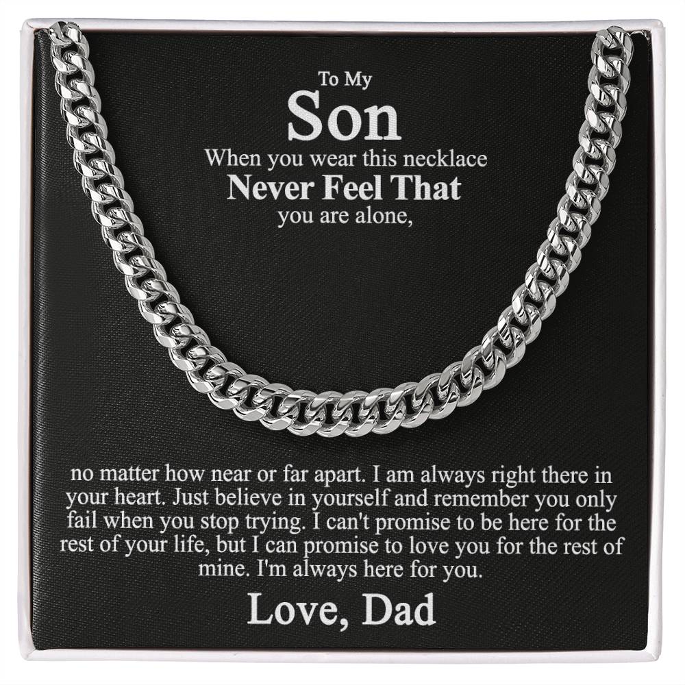 To My Son Cuban Chain Necklace From Dad Father To Son Gifts Grad Gifts for Son 175304946264