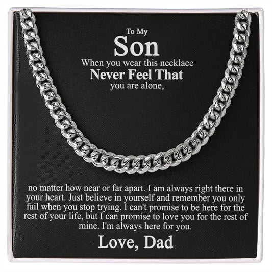 To My Son Cuban Chain Necklace From Dad Father To Son Gifts Grad Gifts for Son 175304946264