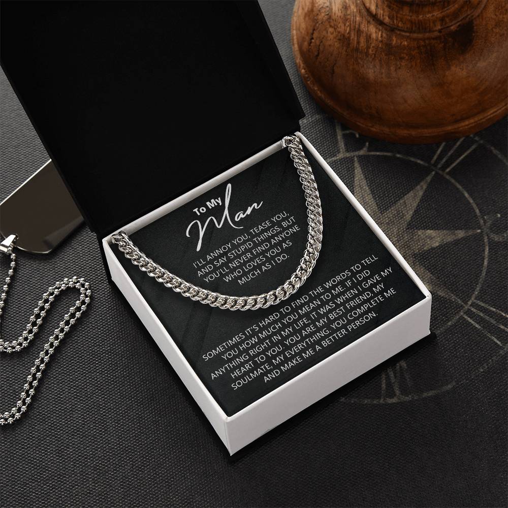 To My Man Cuban Chain Necklace for Him Birthday Gift for Him Christmas Present 175443805580
