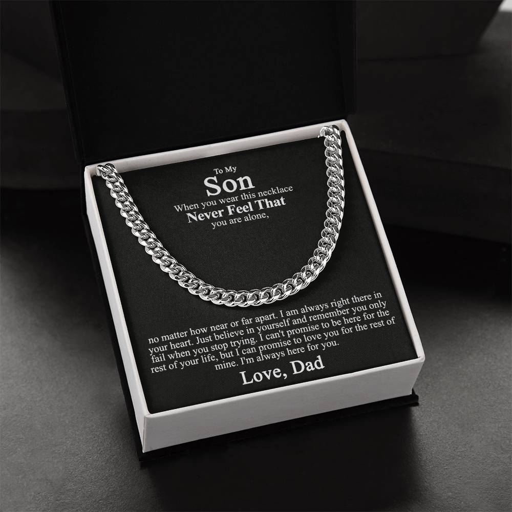 To My Son Cuban Chain Necklace From Dad Father To Son Gifts Grad Gifts for Son 175304946264