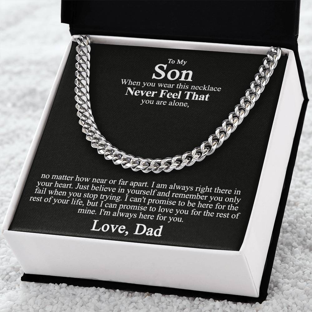 To My Son Cuban Chain Necklace From Dad Father To Son Gifts Grad Gifts for Son 175304946264