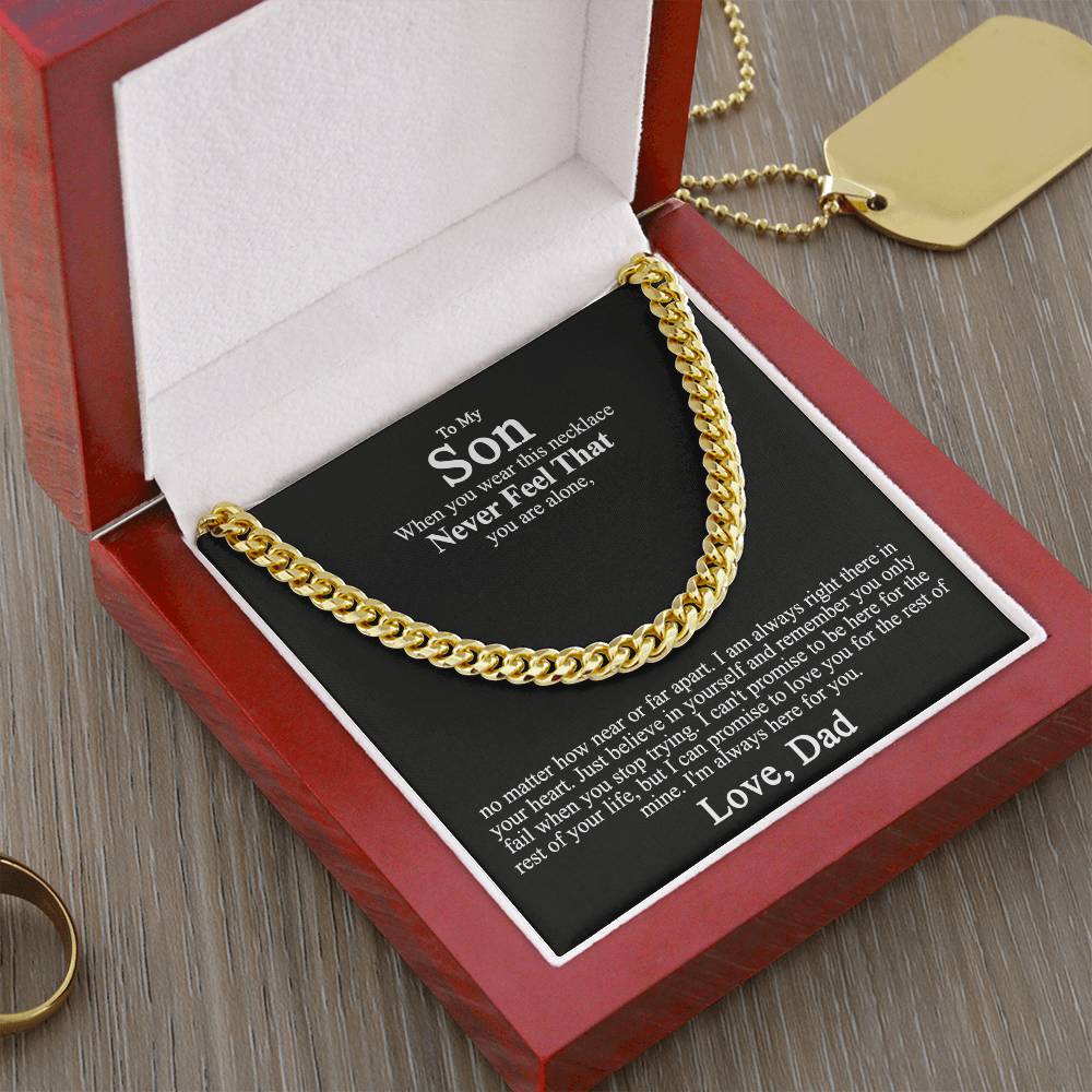 To My Son Cuban Chain Necklace From Dad Father To Son Gifts Grad Gifts for Son 175304946264