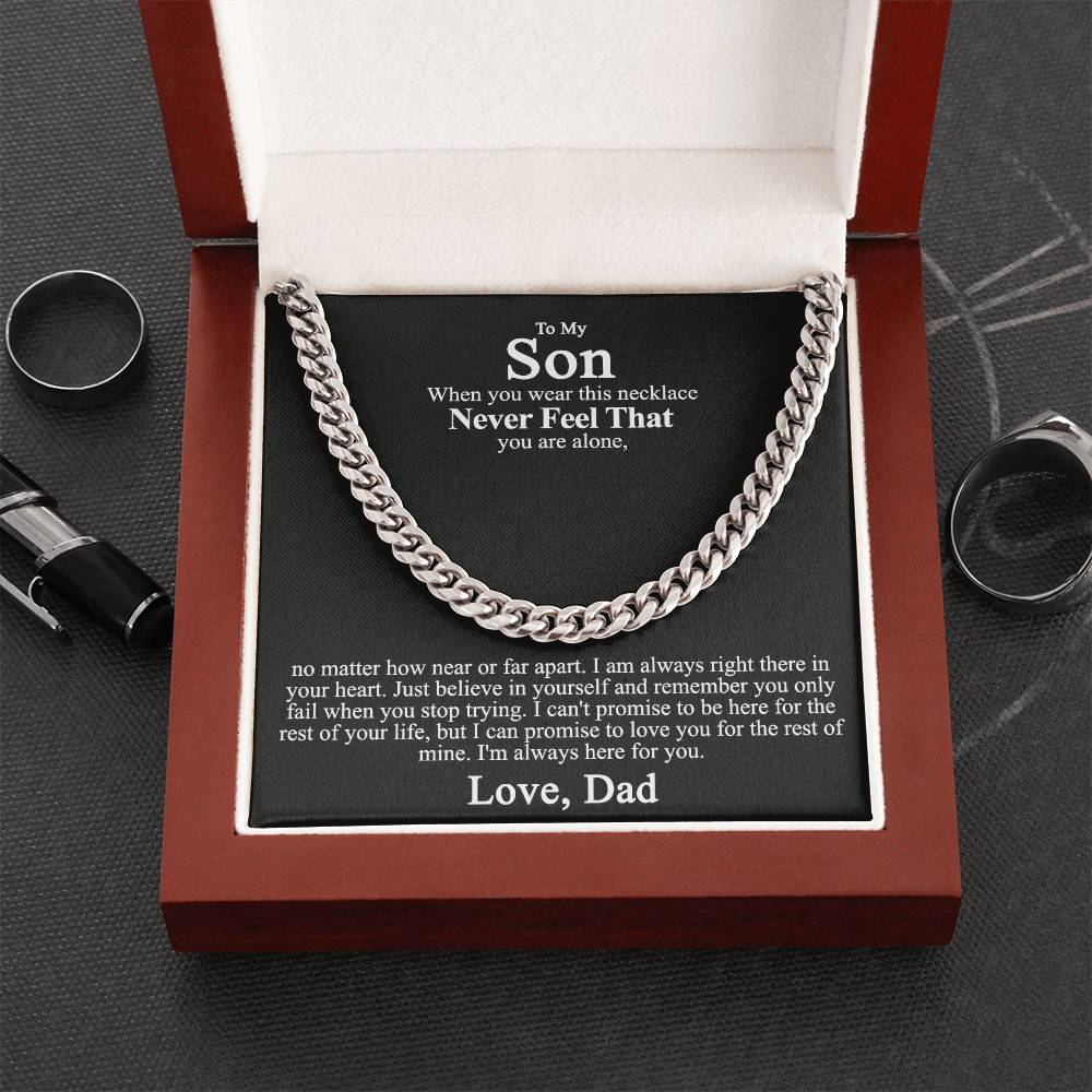 To My Son Cuban Chain Necklace From Dad Father To Son Gifts Grad Gifts for Son 175304946264