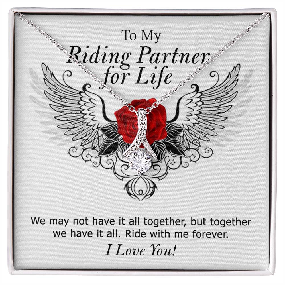 To My Riding Partner For Life Necklace, Motorcycle Gift Soulmate Girlfriend Wife