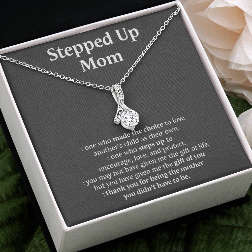 Inspirational StepMom Gifts Stepped Up Mom Necklace Birthday Gift for Bonus Mom 174792734313
