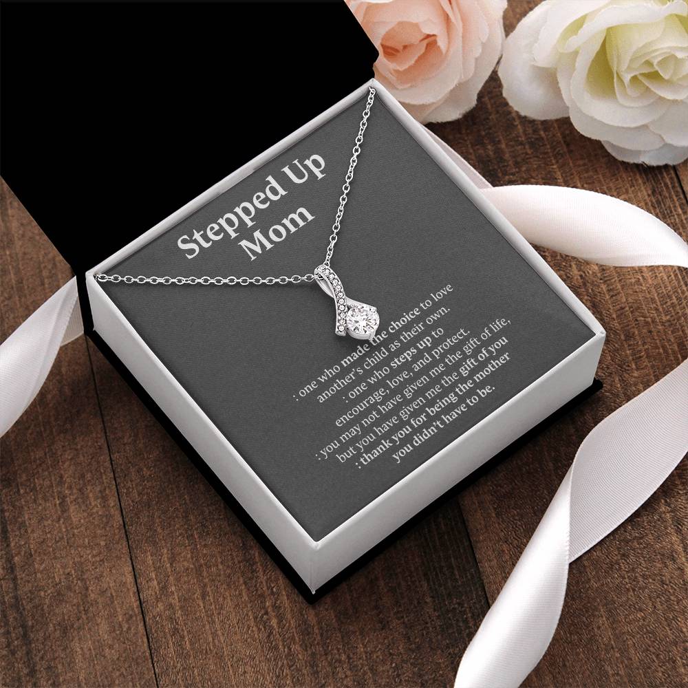 Inspirational StepMom Gifts Stepped Up Mom Necklace Birthday Gift for Bonus Mom 174792734313