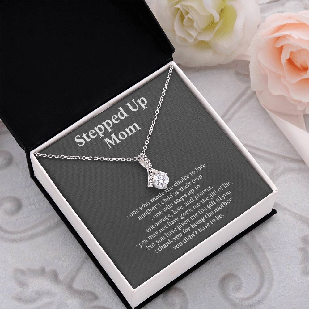 Inspirational StepMom Gifts Stepped Up Mom Necklace Birthday Gift for Bonus Mom 174792734313