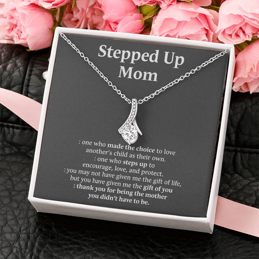 Inspirational StepMom Gifts Stepped Up Mom Necklace Birthday Gift for Bonus Mom 174792734313
