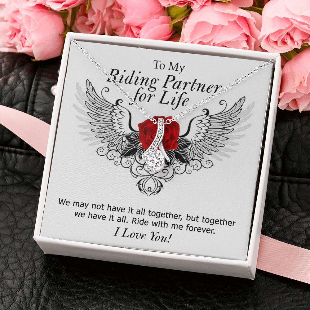 To My Riding Partner For Life Necklace, Motorcycle Gift Soulmate Girlfriend Wife