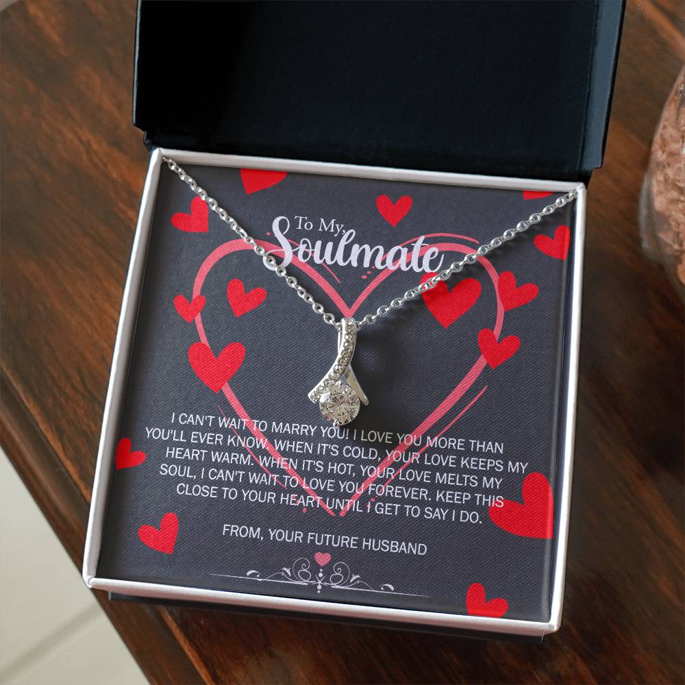 To My Soulmate Necklace for Future Wife Girlfriend Fiancee Anniversary Gift