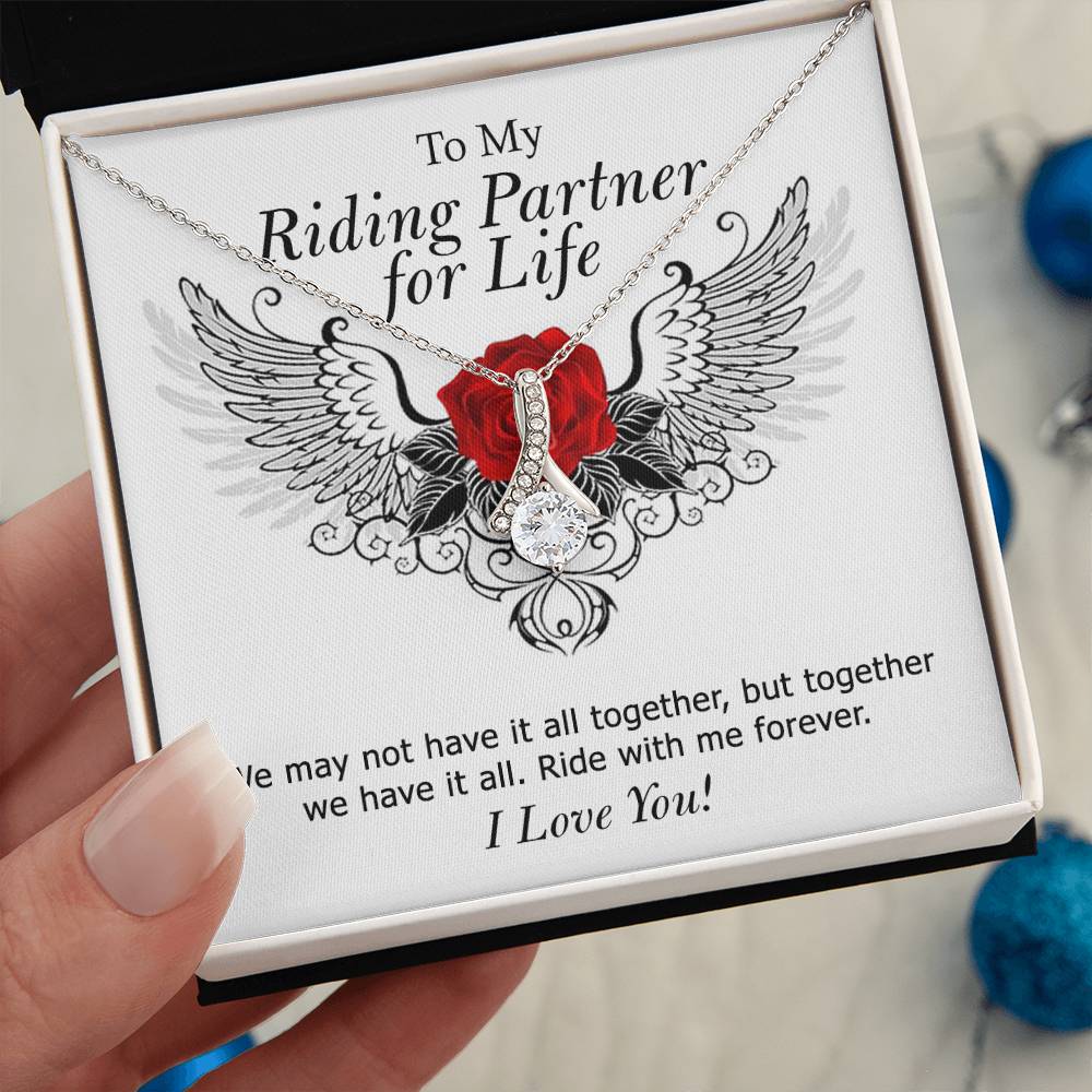 To My Riding Partner For Life Necklace, Motorcycle Gift Soulmate Girlfriend Wife