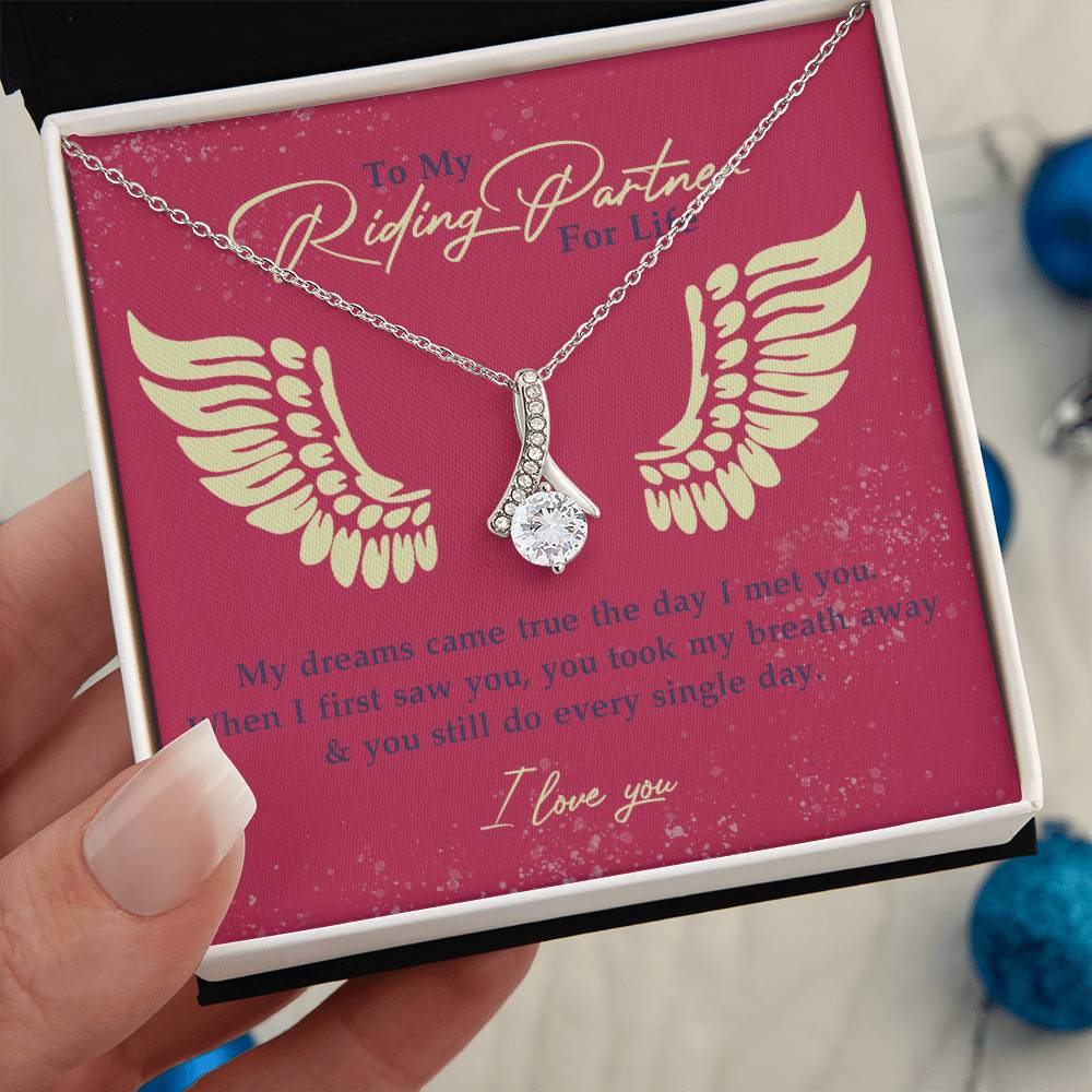 To My Riding Partner for Life Necklace Biker Wife Motorcycle Jewelry For Women