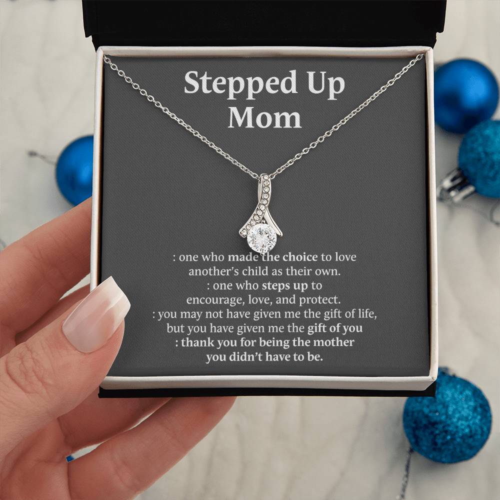 Inspirational StepMom Gifts Stepped Up Mom Necklace Birthday Gift for Bonus Mom 174792734313
