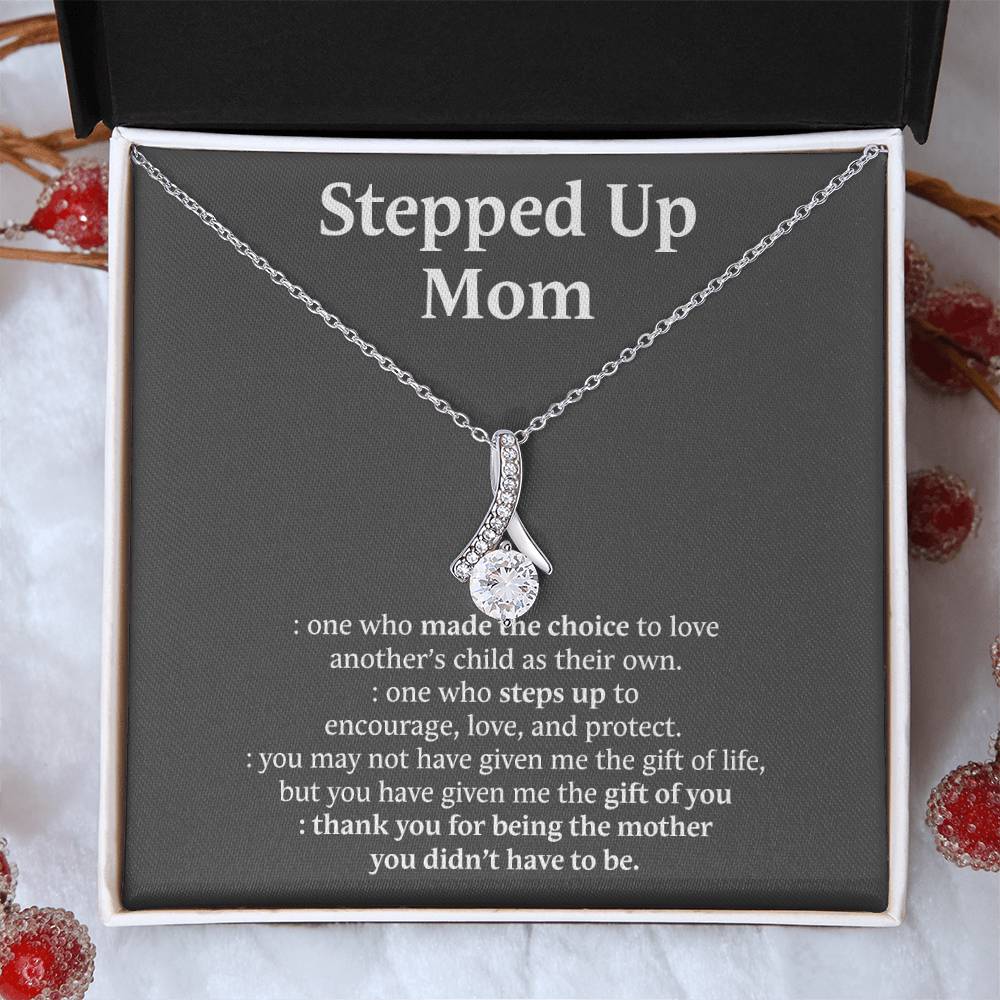 Inspirational StepMom Gifts Stepped Up Mom Necklace Birthday Gift for Bonus Mom 174792734313