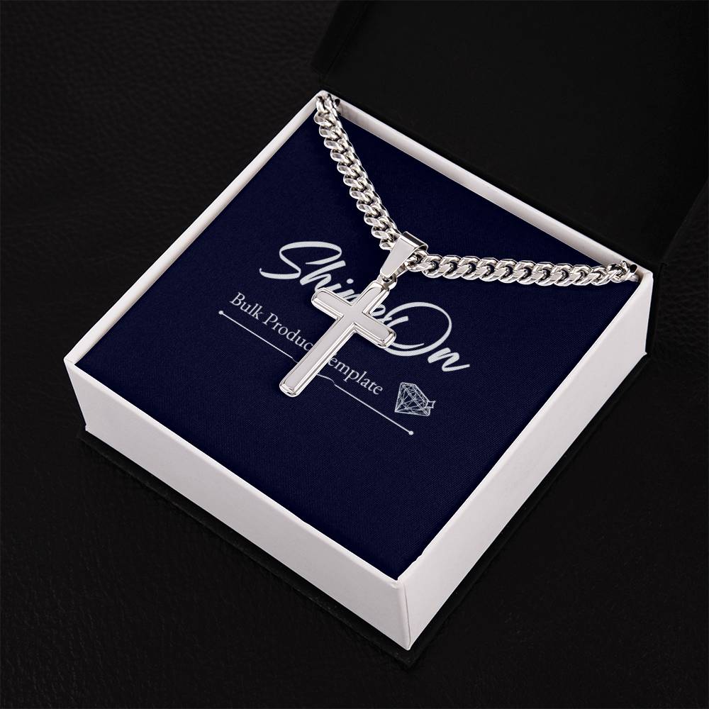 Cuban Chain with Artisan Cross Necklace