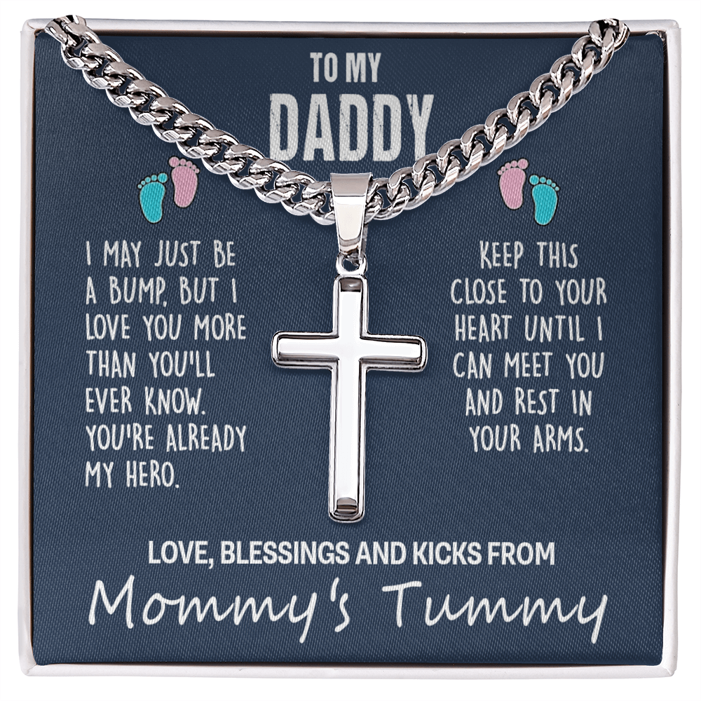 Daddy Gift Necklace, To My Dad Crpss Necklace Gift From Daughter, Father And Daughter Cross Necklace, Jewelry Gift For Men, Dad Gift Necklace Pendant Gift For Him, Daddy Pendant From Daughter