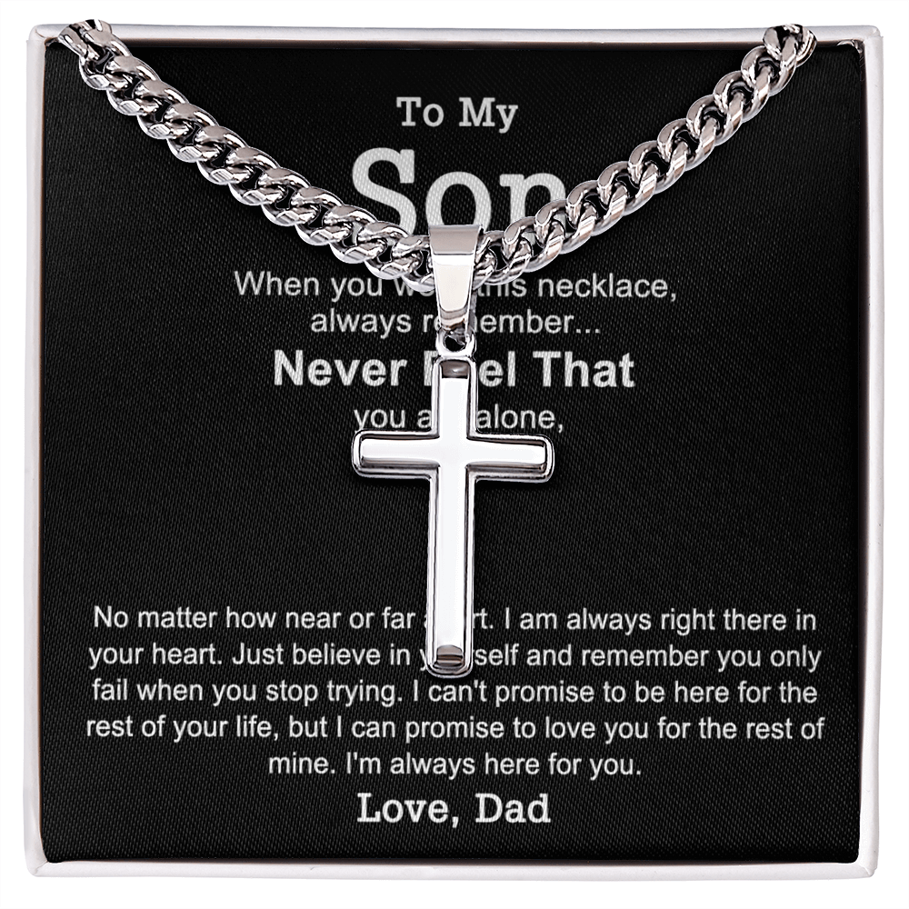 Father to Son Cross Necklace, To My Son Cross Necklace From Father And Son Necklace, Gifts for Son from Dad, Christmas Necklace Gift For Men Holiday Gifts Idea for Son, Necklace for Son from Dad