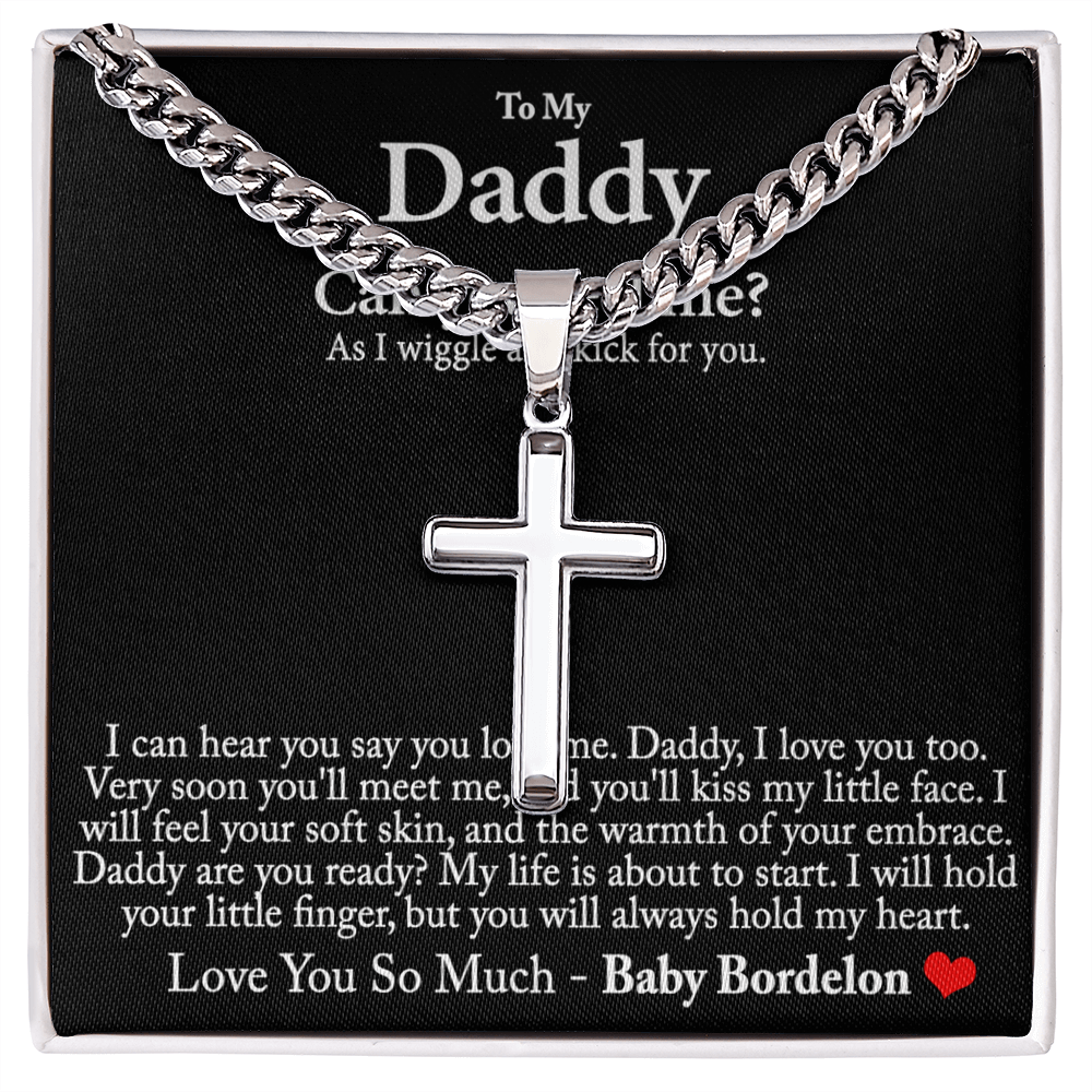 Daddy Cross Pendant, To My Dad Cross Necklace From Daughter, Jewelry Gift For Men, Father And Daughter Cross Necklace I Love You Daddy Necklace Gift For Dad, Father's Day Cross Necklace For Dad